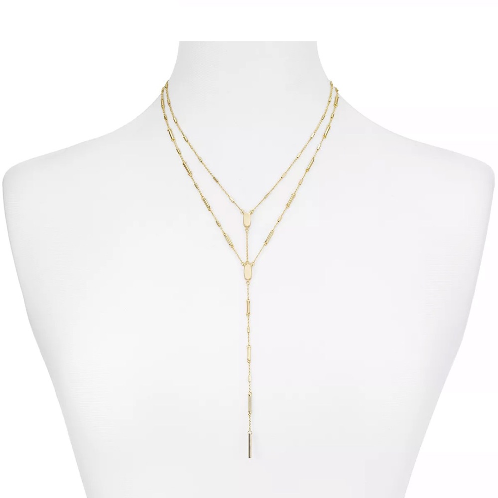 NWOT Kendra Scott Adelia Y necklace in gold